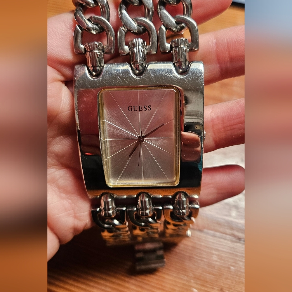 GUESS Women's Stainless Steel Multi-Chain Bracelet Watch